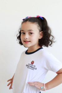 Camiseta Escolar Gola Azul SMESP