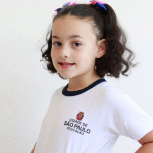 Camiseta Escolar Gola Azul SMESP