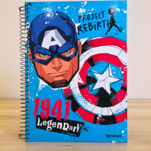 Caderno Universitário (80 FLS) Coleção Avengers - Capitão América