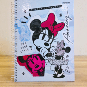 Caderno Universitário (80 FLS) Coleção Minnie Mouse - Cinza