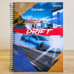 Caderno Universitário (160 FLS) Coleção Carros - Drift (azul)