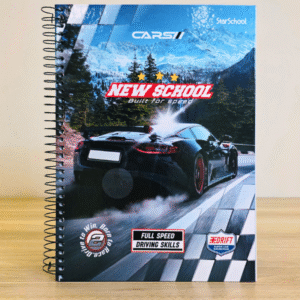 Caderno Universitário (160 FLS) Coleção Carros - Corrida (Preto)