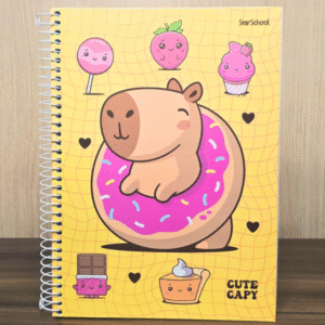 Caderno Universitário (160 FLS) Coleção Capivara - Capivara Rosquinha