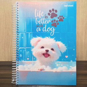 Caderno Universitário (160 FLS) Coleção Pet - Hora do banho